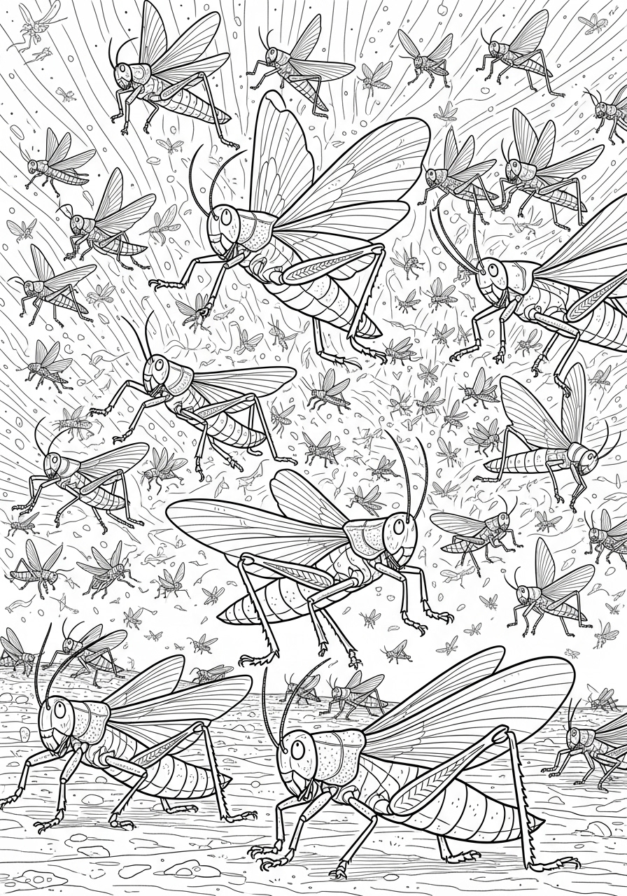 Desenho de Insetos de Grilos para colorir