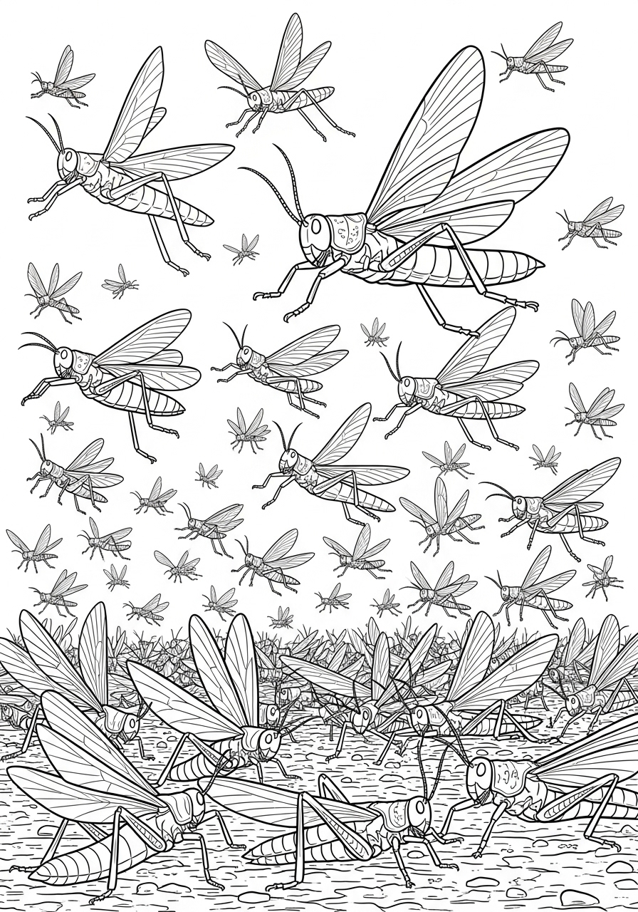 Desenho de Insetos Grilos para colorir