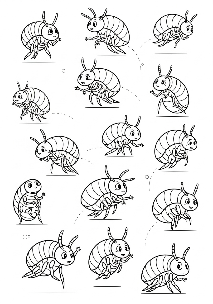 Desenho de Insetos de uma Pulga para colorir