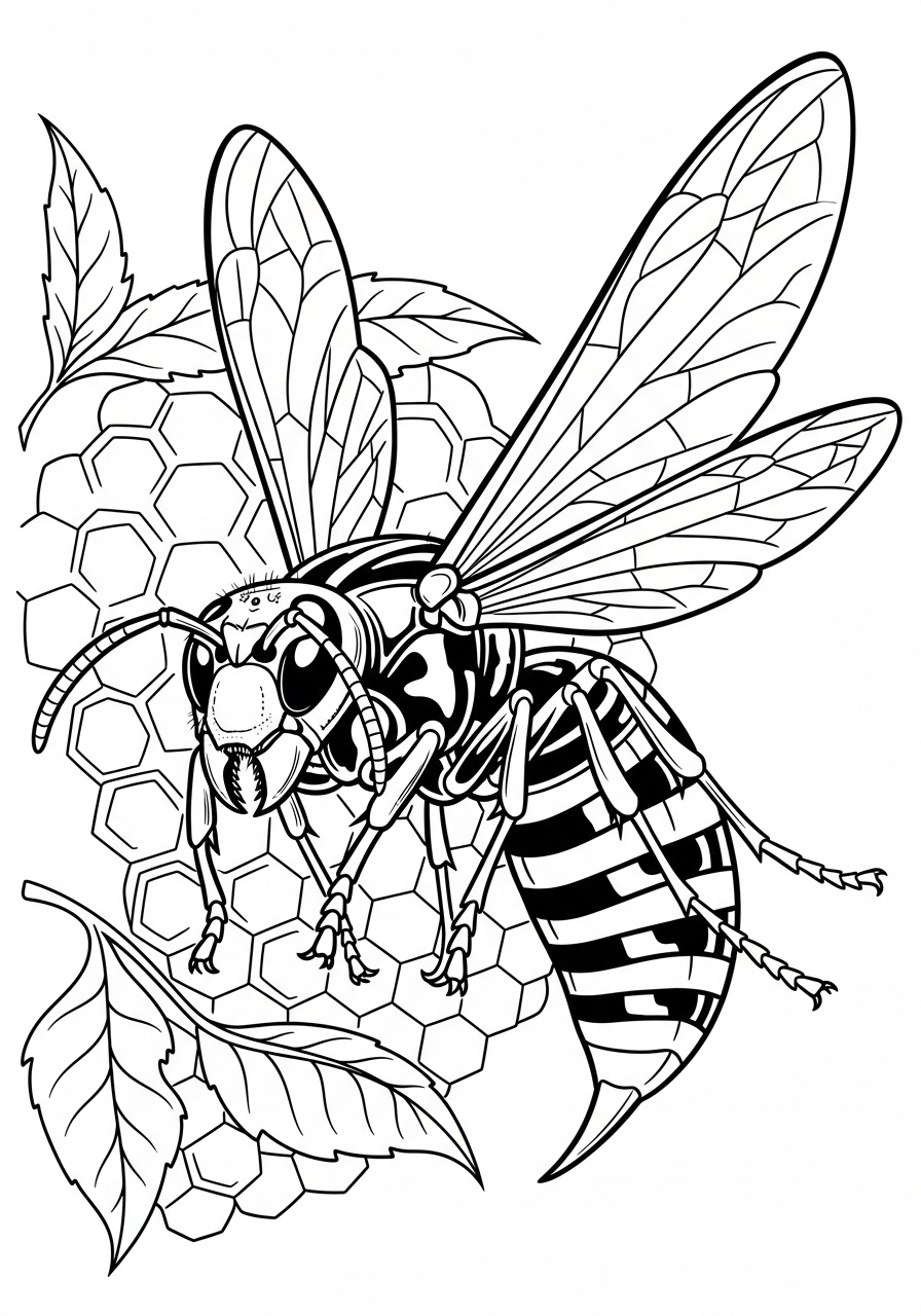 Desenho de Inseto de uma Abelha para colorir