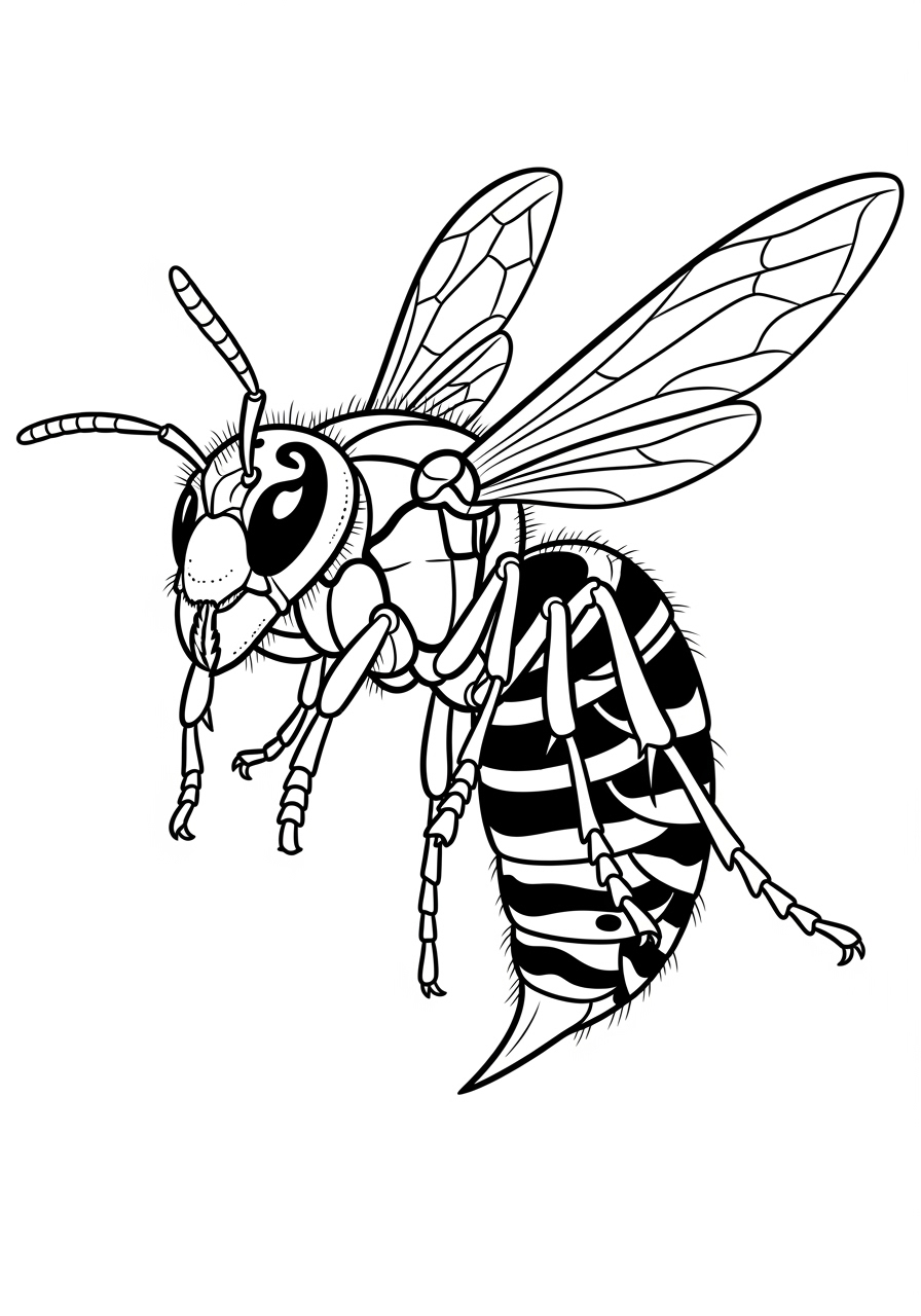 Desenho de Insetos de uma Abelha para colorir