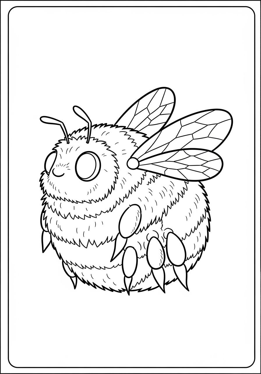 Desenho de Inseto de uma Abelha Fofa para colorir