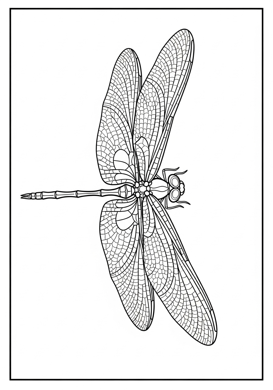 Desenho de Insetos de uma Libélula para colorir