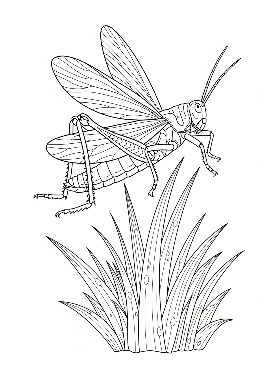 Desenho de Inseto um Grilo para colorir