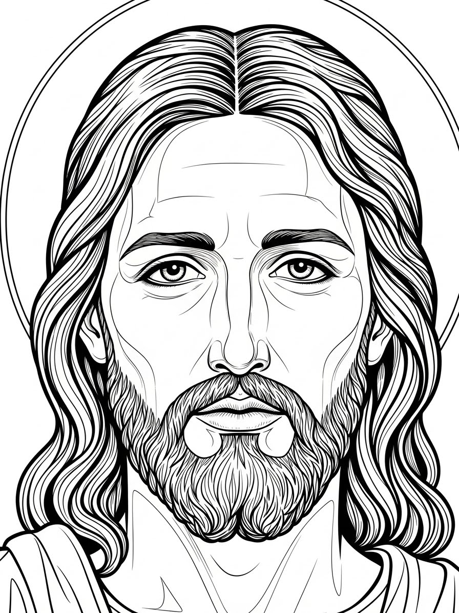Desenho de Jesus fácil para colorir