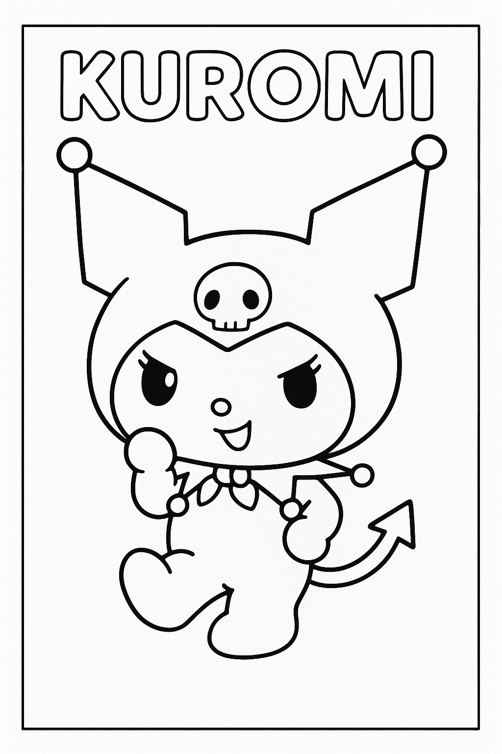 Desenho Kuromi clássica para imprimir e colorir