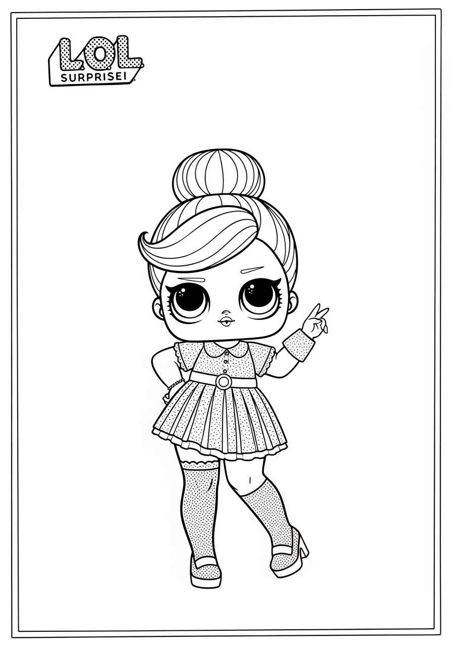 Desenho da LOL Surprise posando para colorir