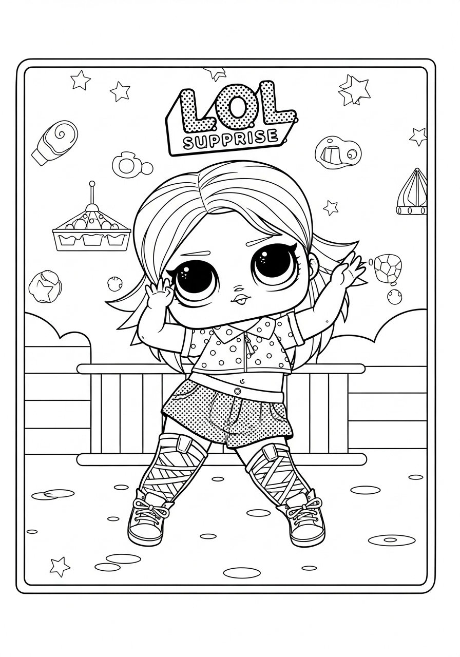 Desenho da LOL Surprise dançando estilo pop