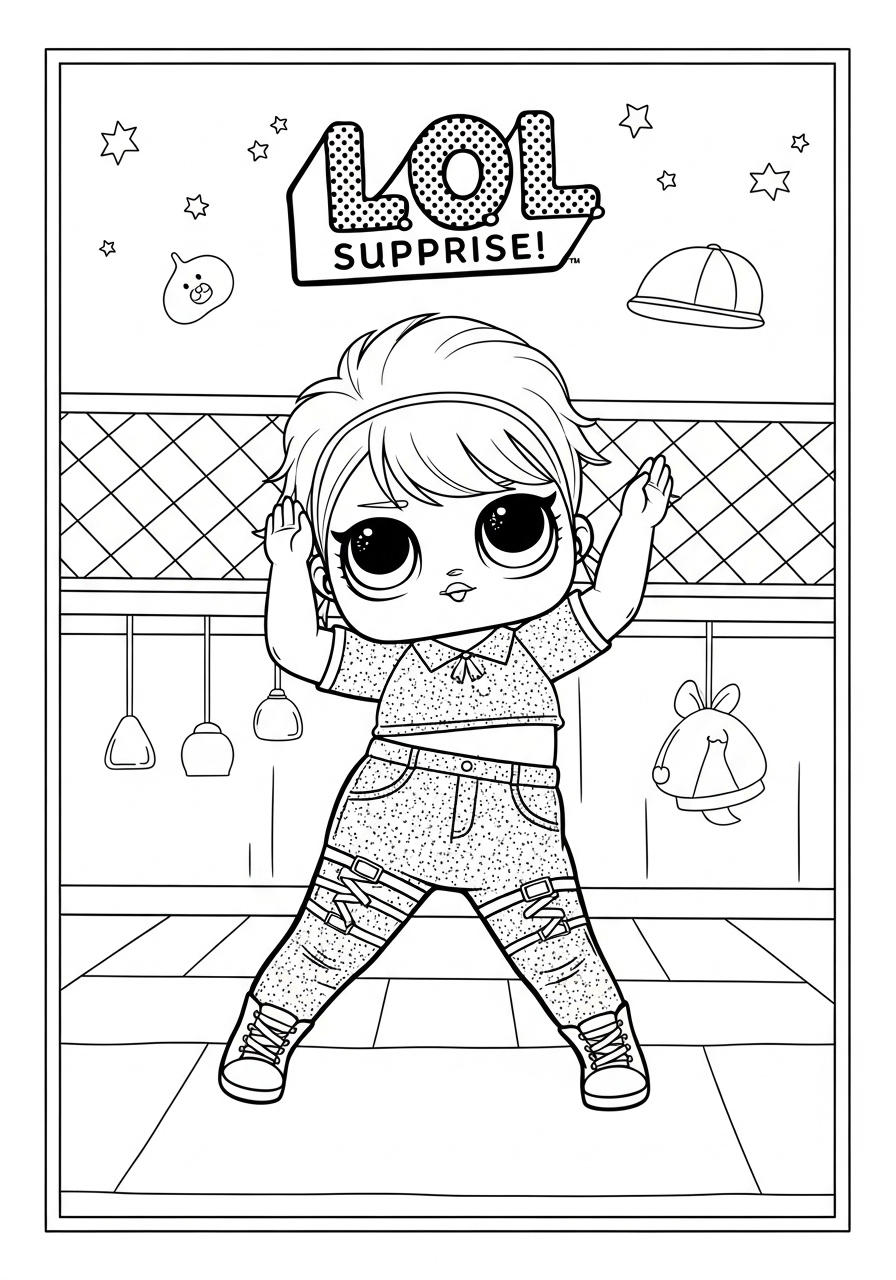 Desenho da LOL Surprise dançando para colorir