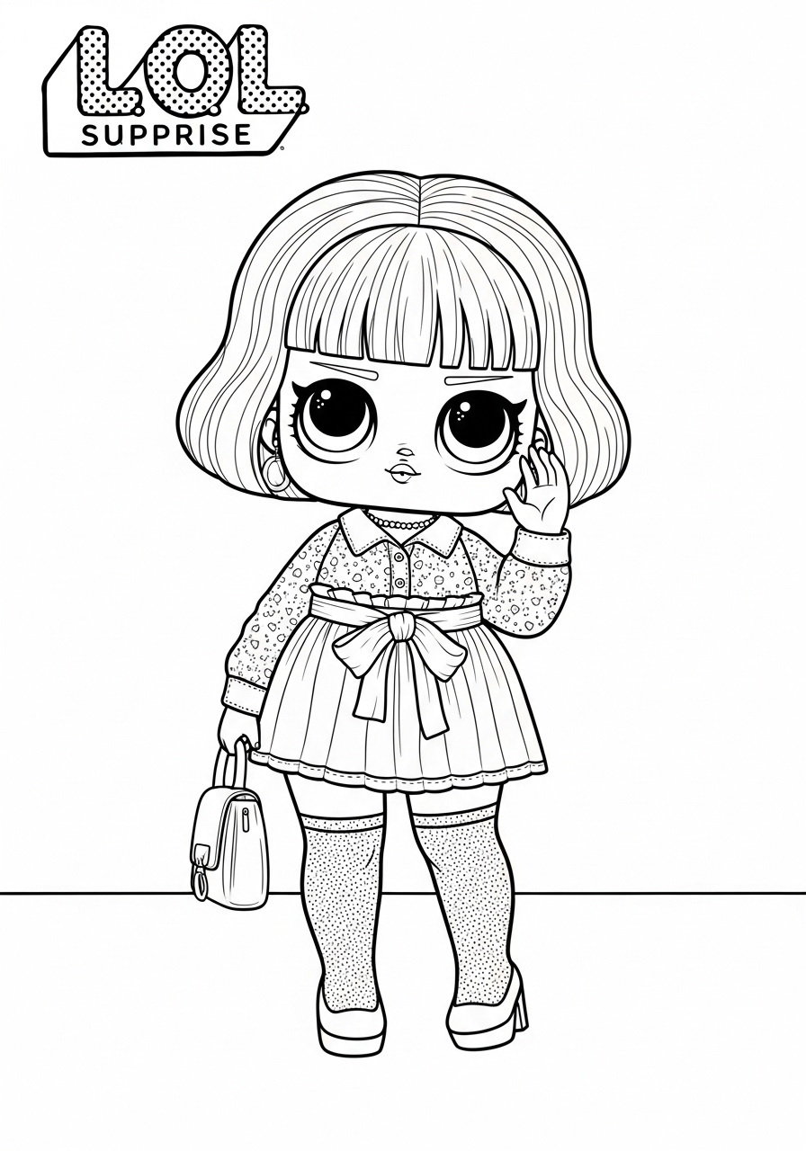 Desenho da LOL Surprise estilosa para colorir
