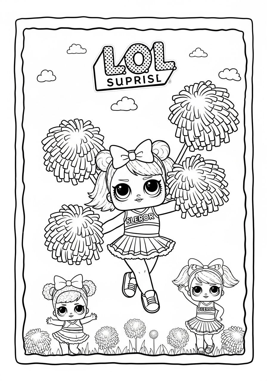 Desenho da LOL Surprise líder de torcida para colorir