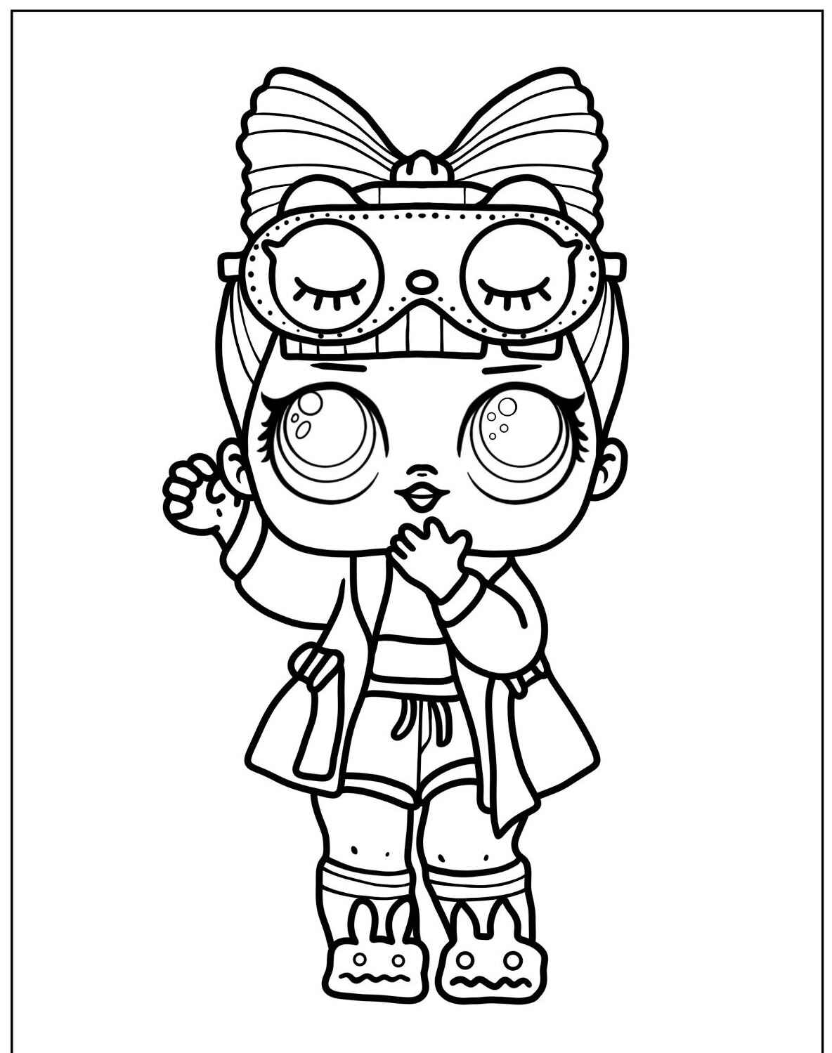 Desenho da LOL Surprise com máscara para colorir