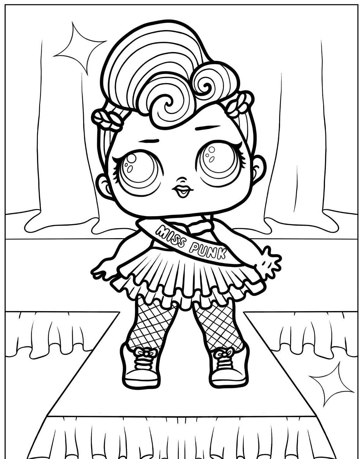 Desenho da LOL Surprise Miss Punk para colorir