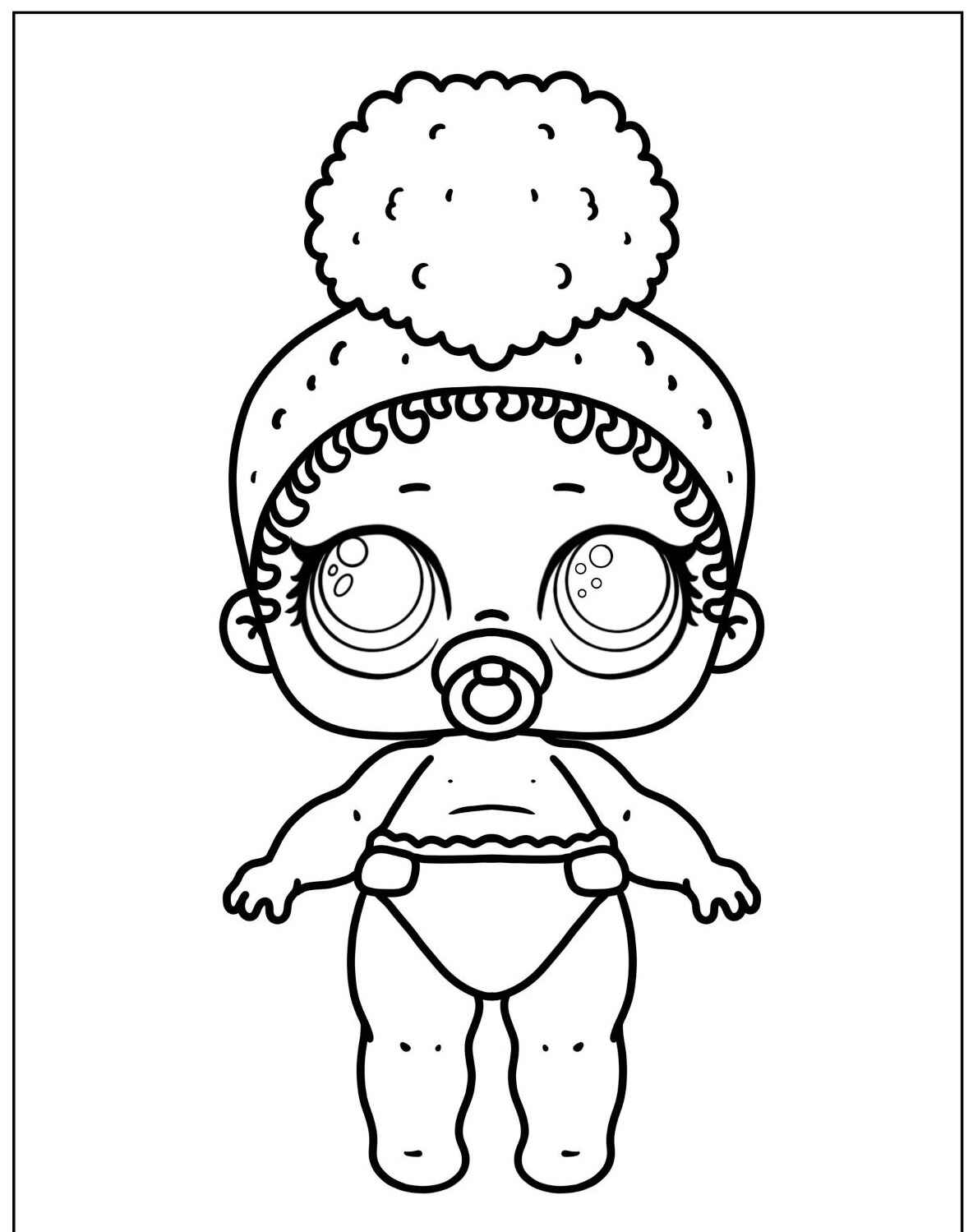 Desenho da LOL Surprise bebê com chupeta