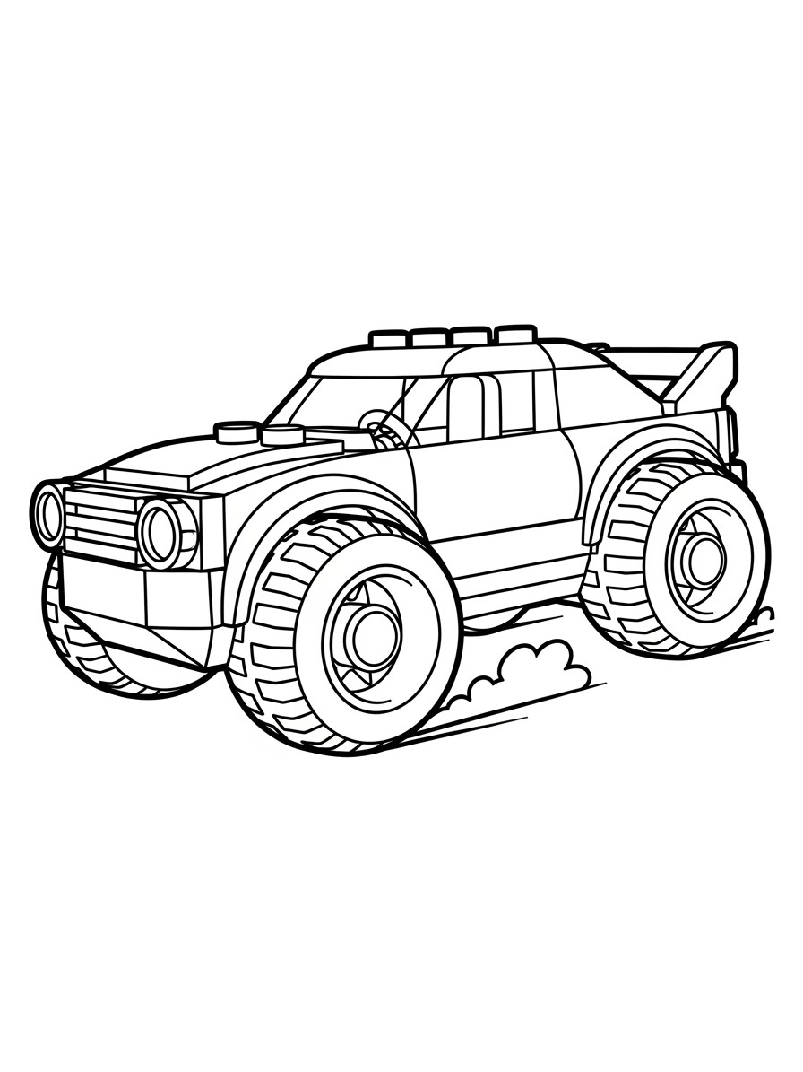 Desenho de Lego de carro para colorir