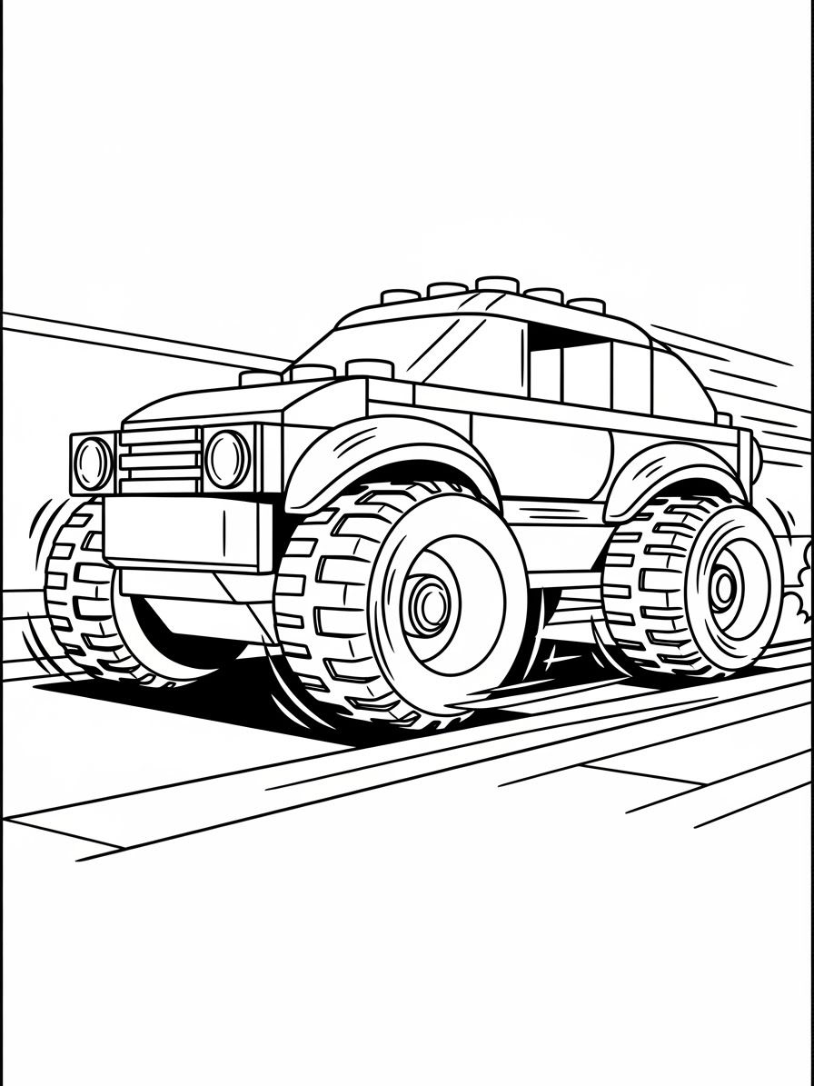 Desenho de Lego de carro para colorir
