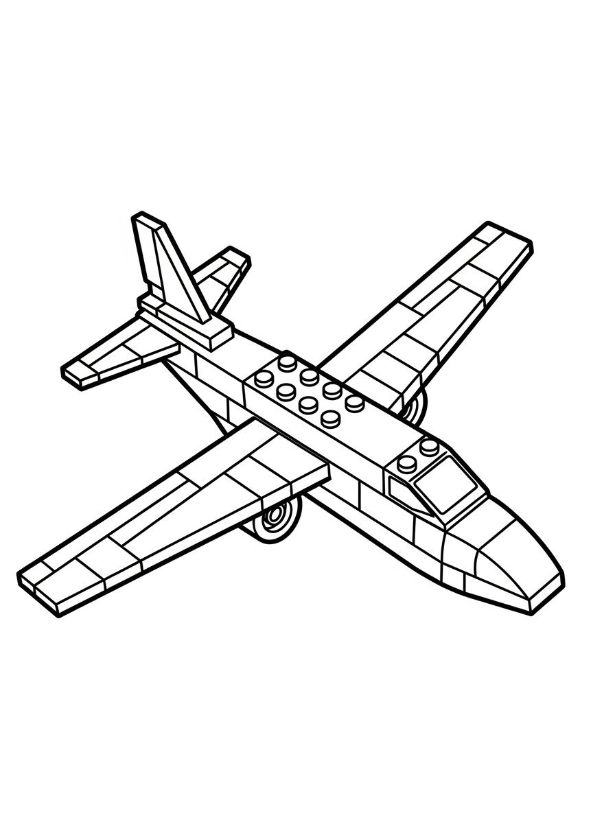 Desenho de Lego de avião para colorir