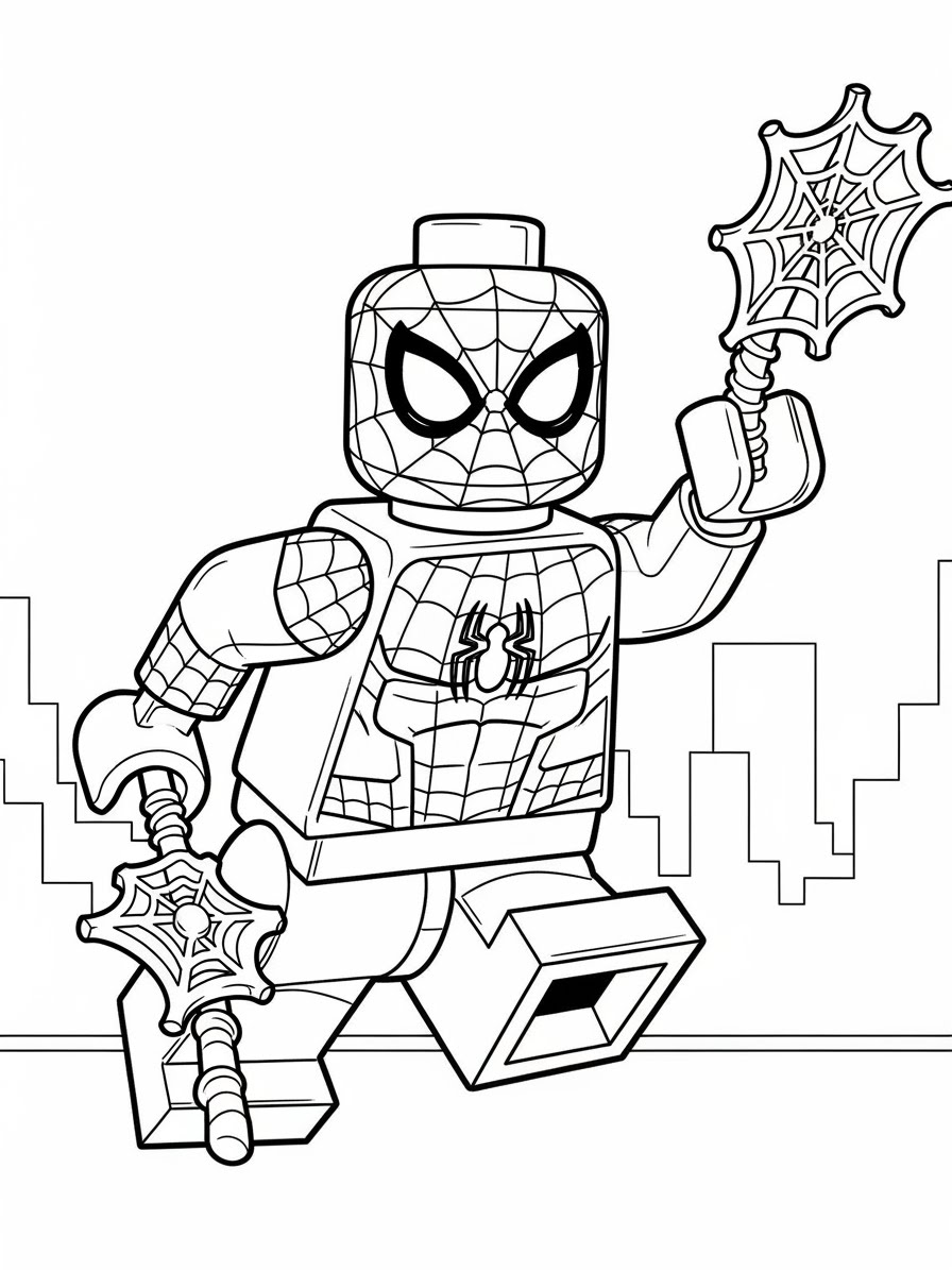 Desenho de Lego do Homem Aranha para colorir
