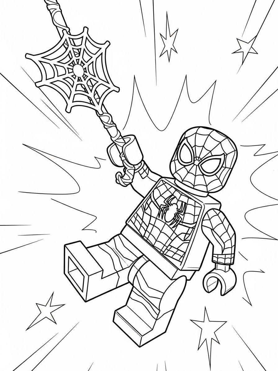 Desenho de Lego do Homem Aranha para colorir