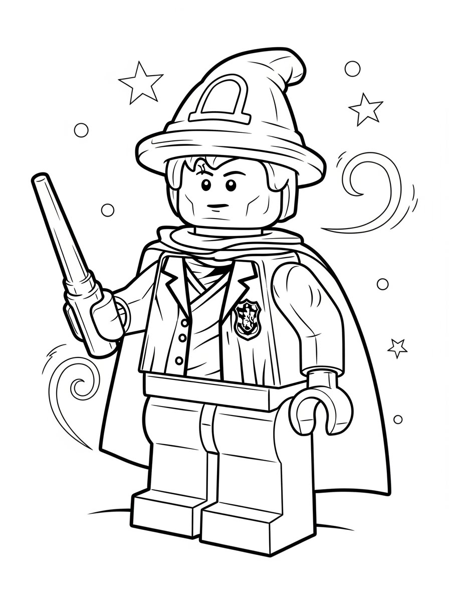 Desenho de Lego de bruxo para colorir
