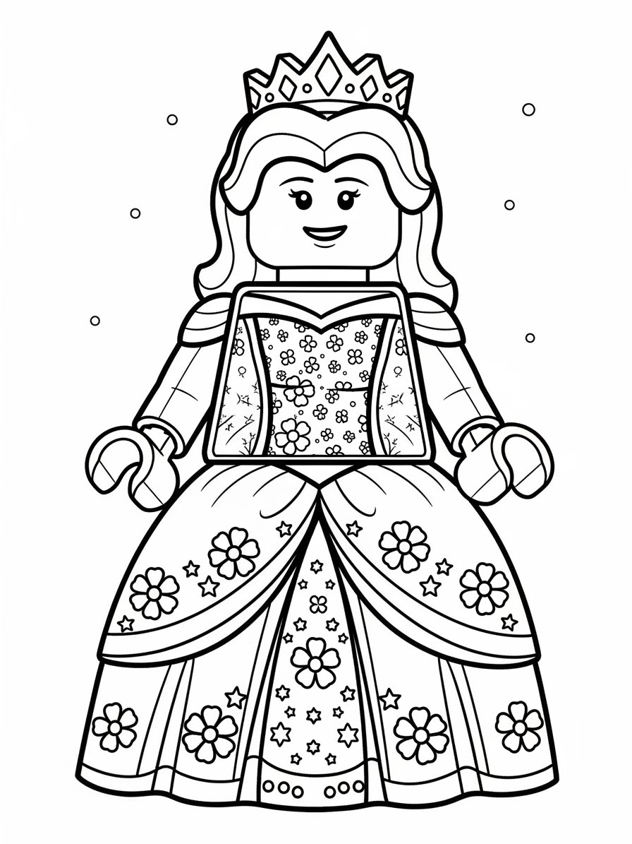 Desenho de Lego de uma princesa para colorir