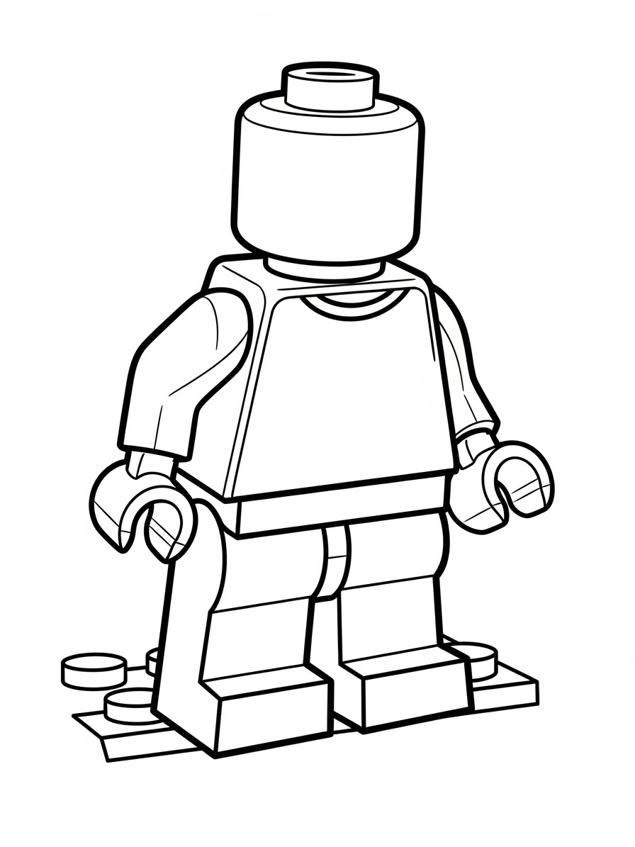 Desenho de Lego figura de um boneco para colorir