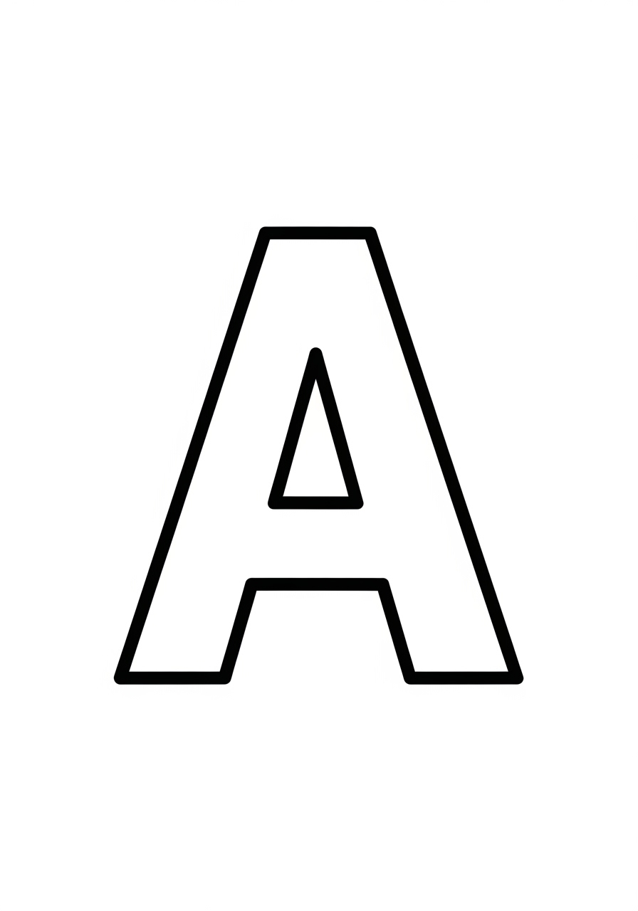 Desenho da Letra A em negrito para colorir