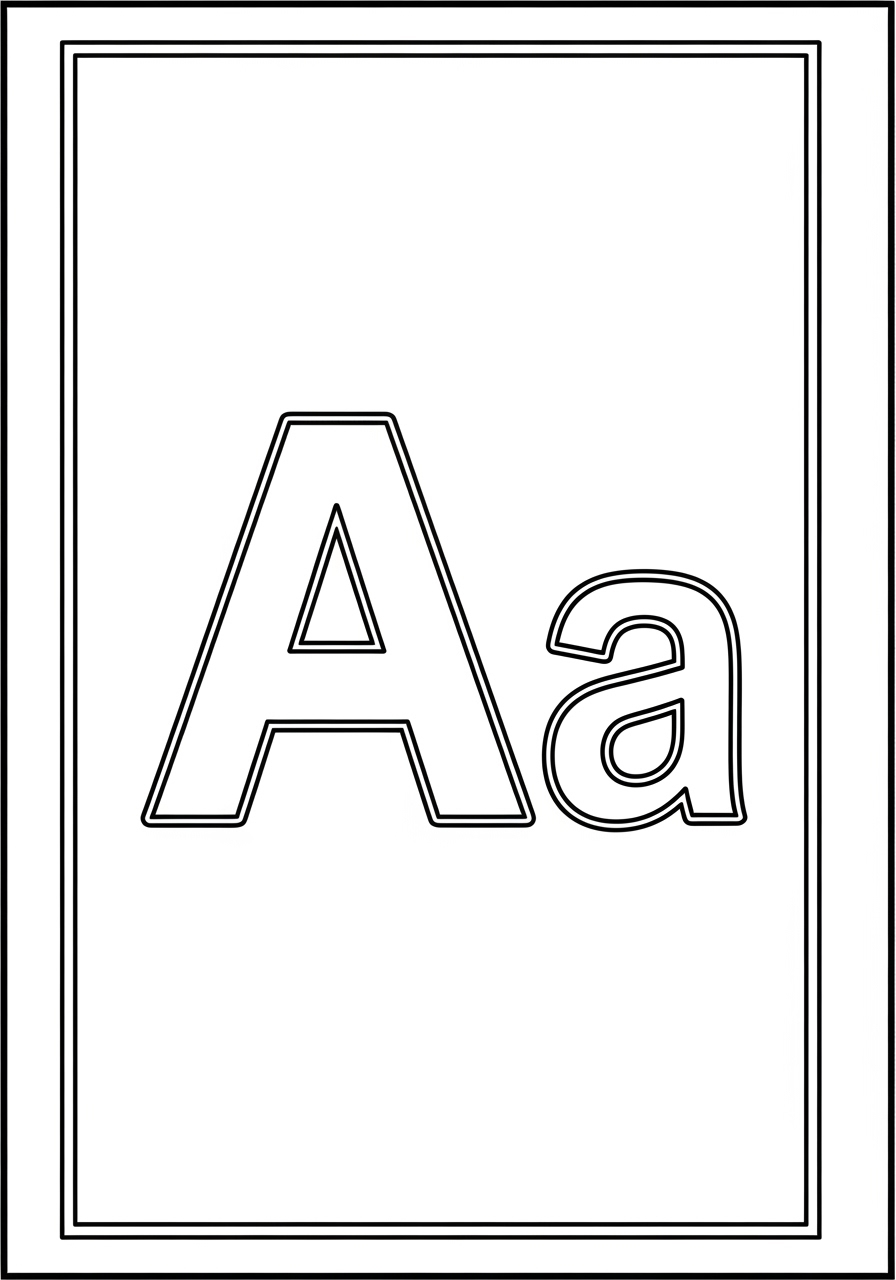 Desenho da Letra A maiúscula e minúscula para colorir