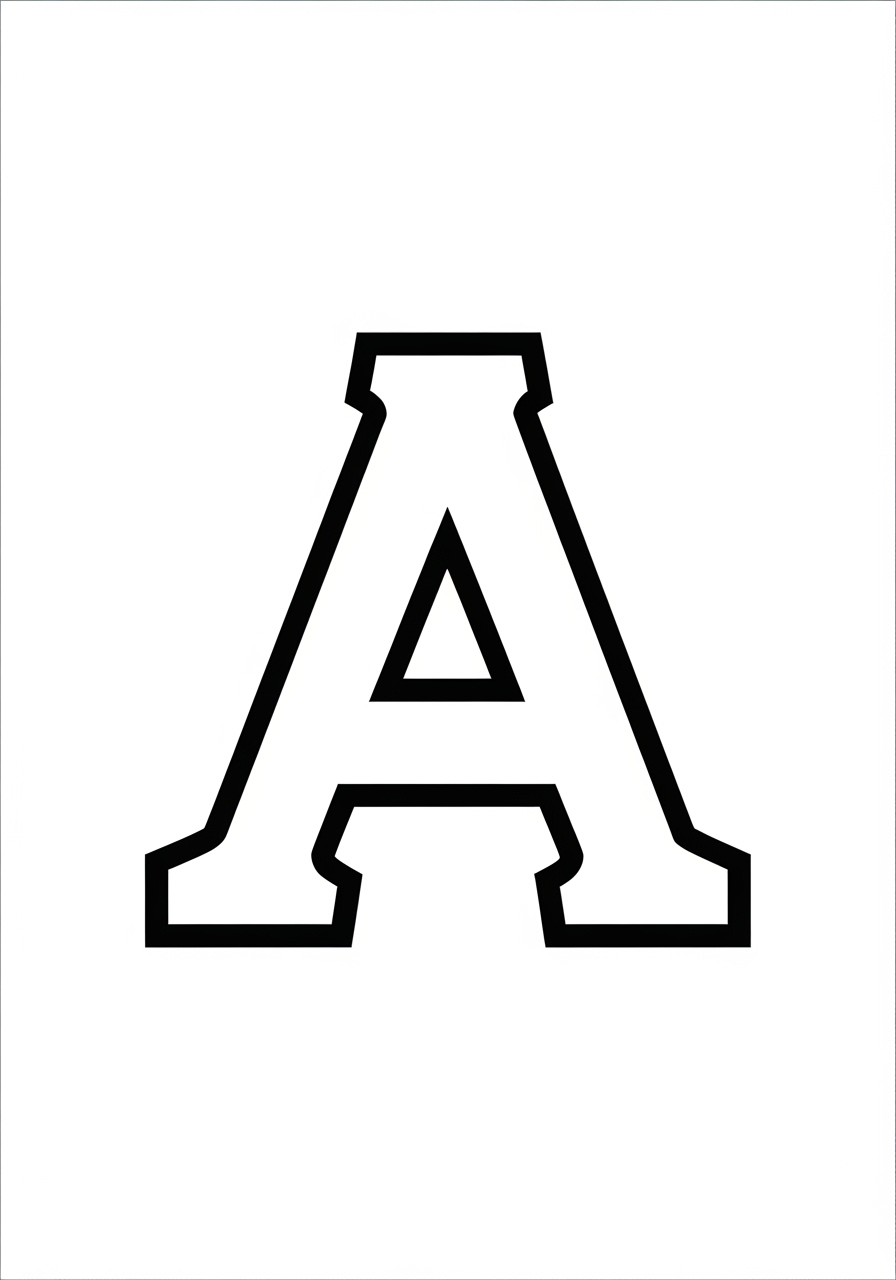 Desenho da Letra A com contorno grosso