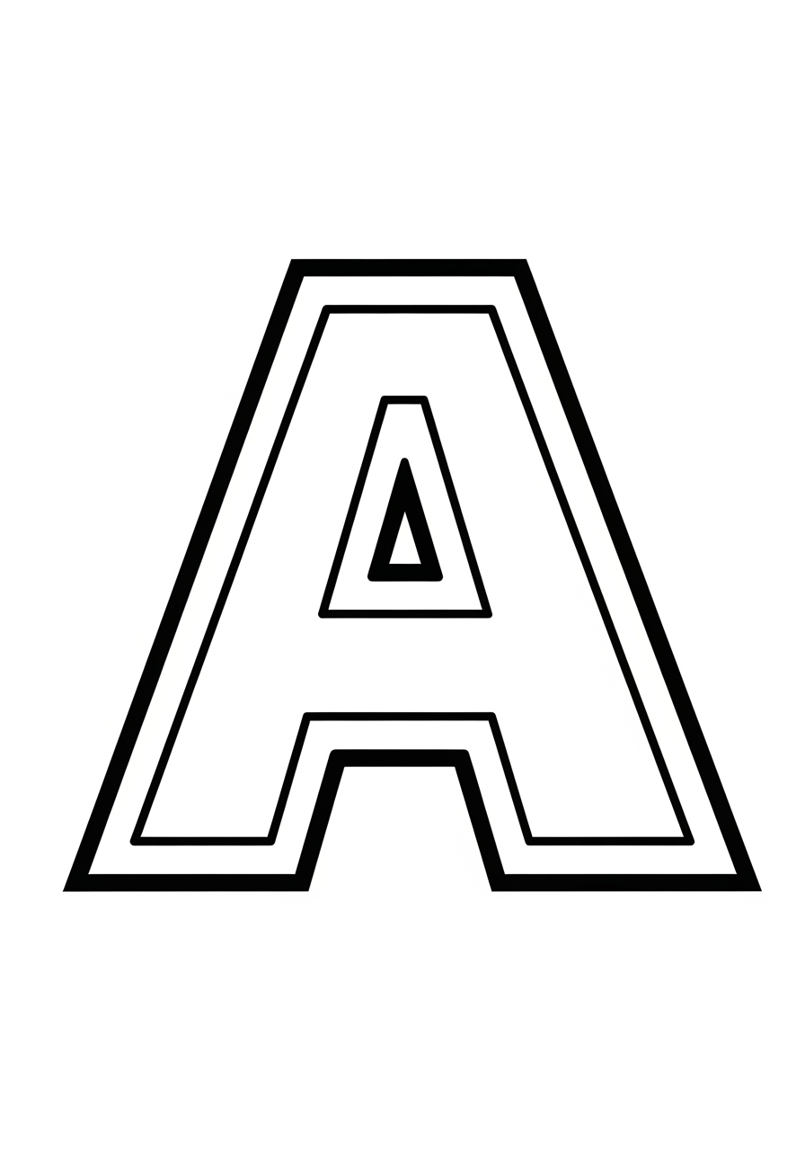 Desenho da Letra A com contorno para colorir