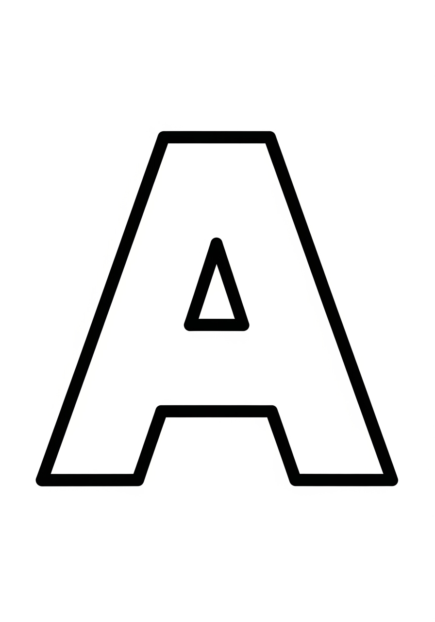 Desenho da Letra A estilo simples para colorir