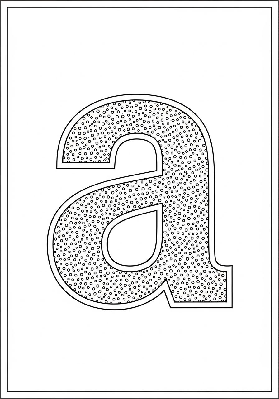 Desenho da Letra A com padronagem para colorir