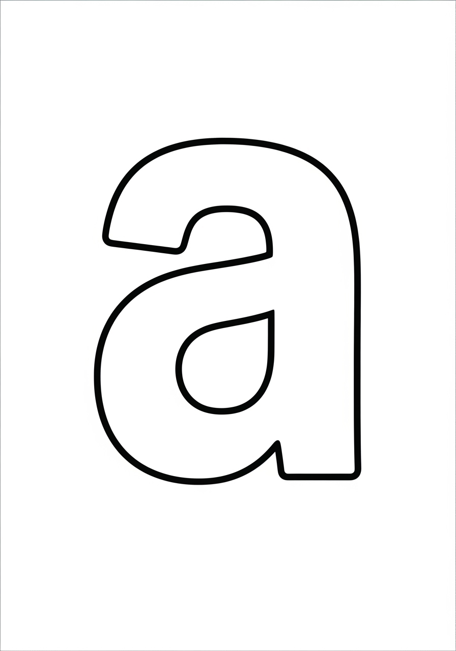 Desenho da letra a minuscula para colorir