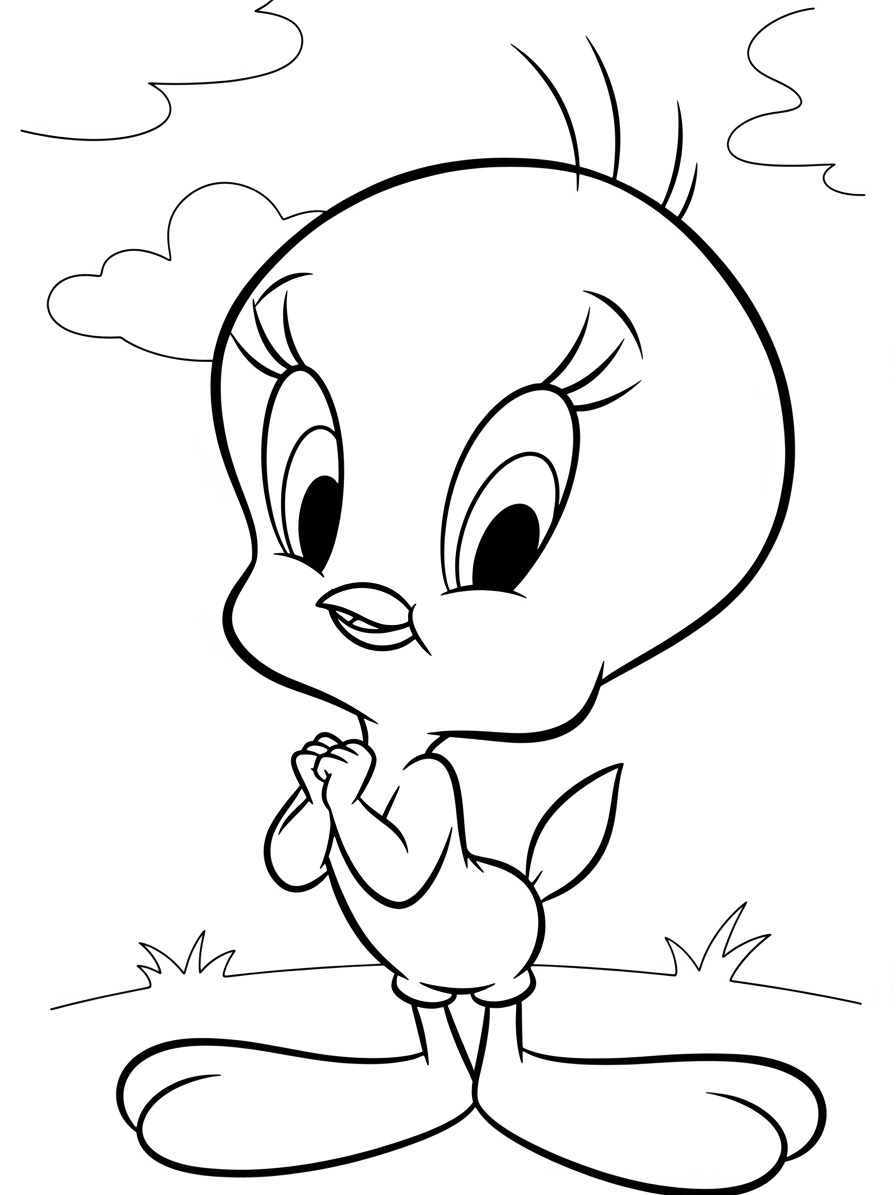 Desenho Looney Tunes com Piu Piu para colorir