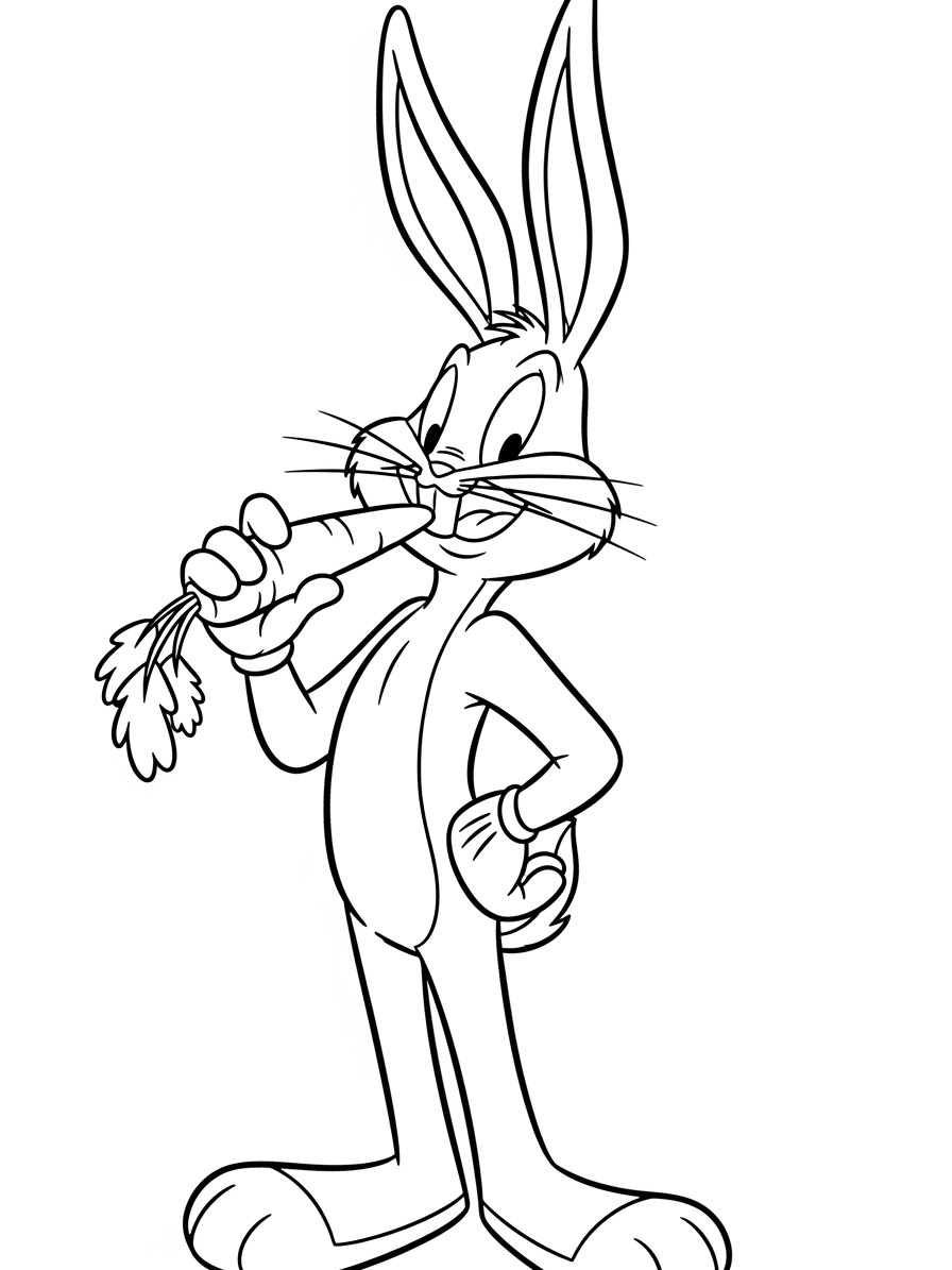 Desenho Looney Tunes com Pernalonga para colorir