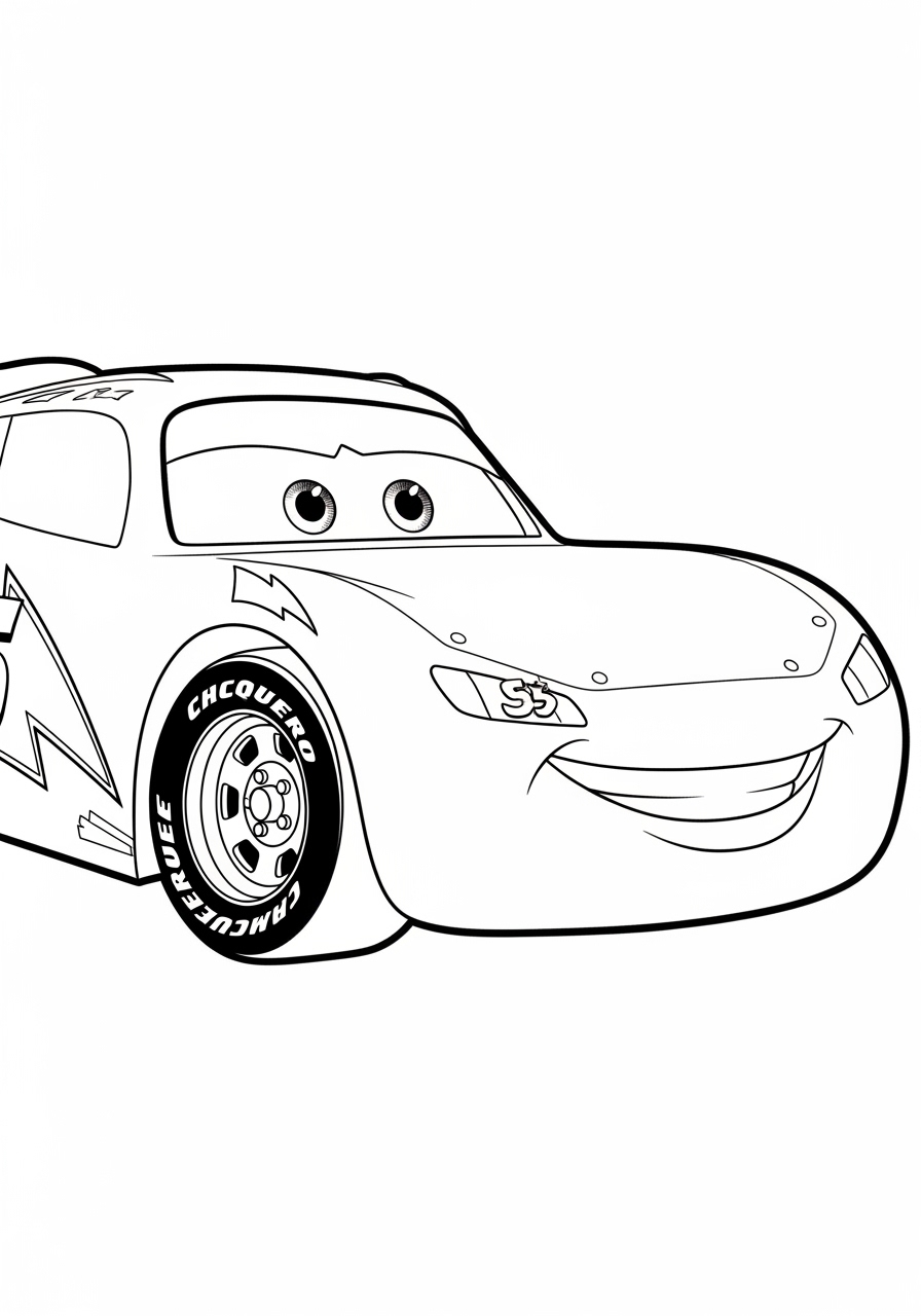 Desenho do Relâmpago MCQueen sorridente para colorir