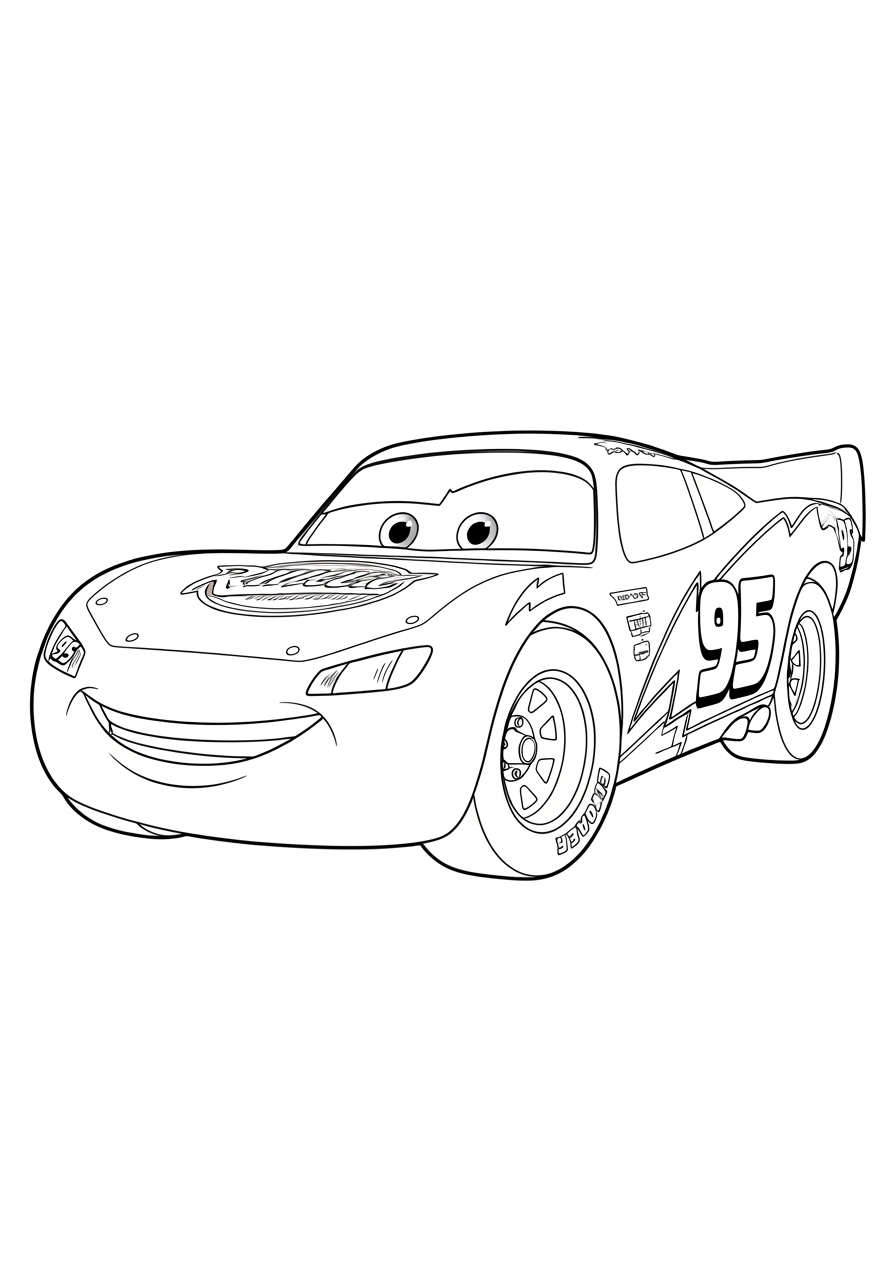 Desenho do Relâmpago MCQueen pronto para colorir