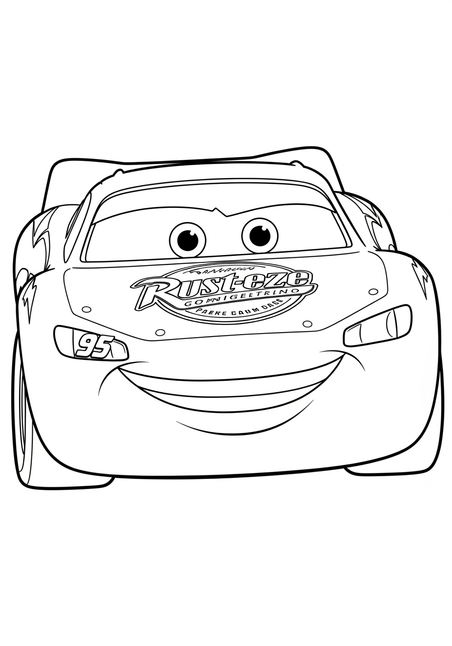Desenho do Relâmpago MCQueen sorridente para colorir