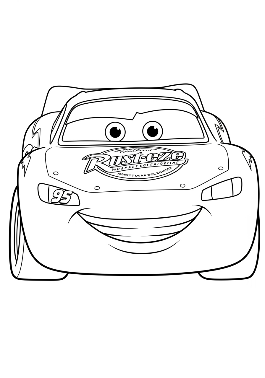 Desenho do Relâmpago MCQueen sorridente para colorir