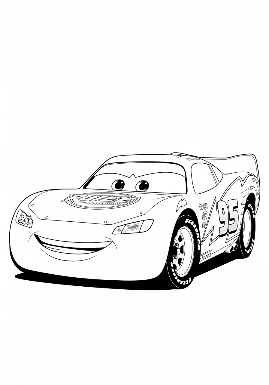 Desenho do Relâmpago MCQueen sorrindo para colorir