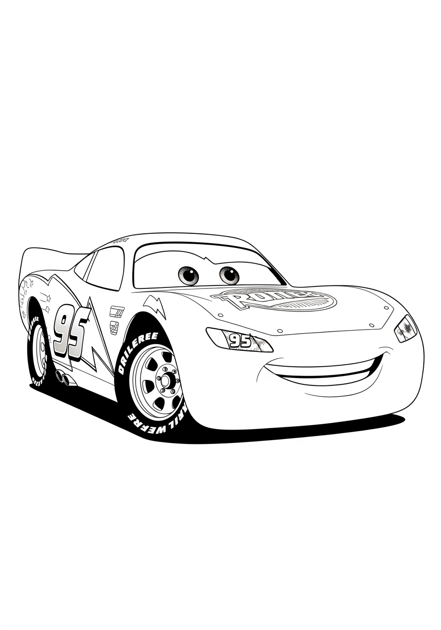 Desenho do Relâmpago MCQueen sorrindo para colorir