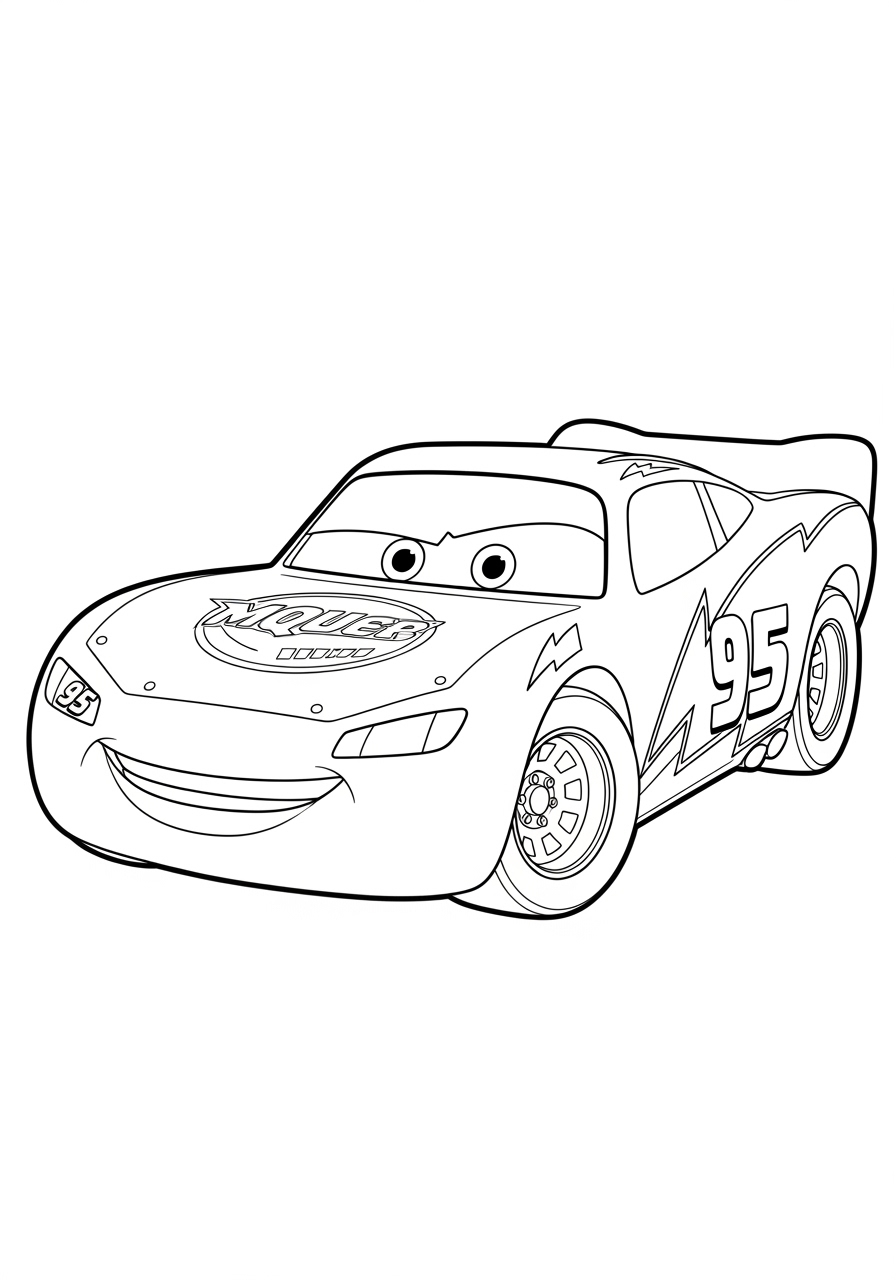 Desenho do Relâmpago MCQueen em estilo para colorir