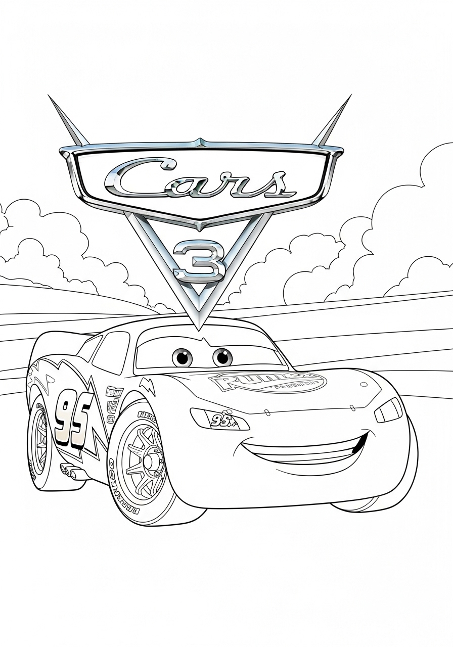 Desenho do Relâmpago MCQueen sorridente para colorir