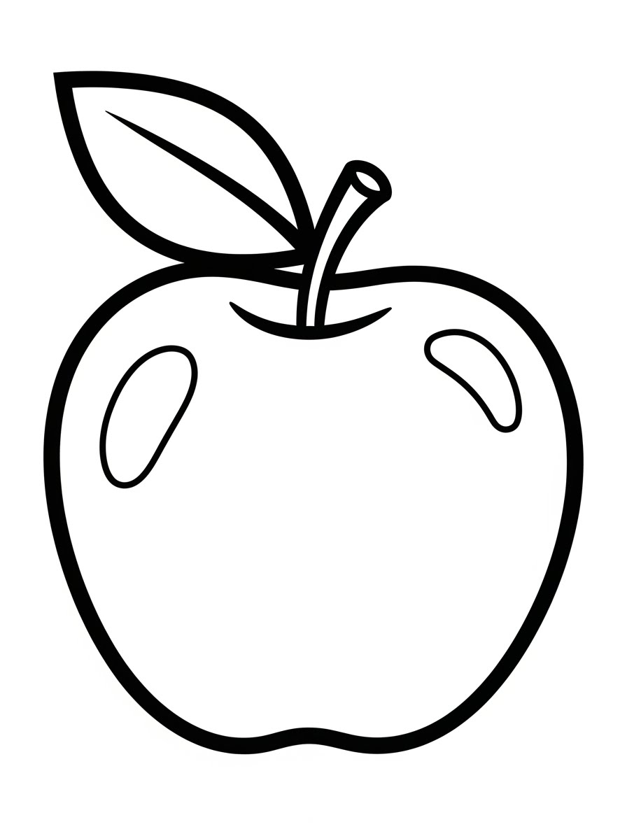 Desenho de Maça Realista para colorir