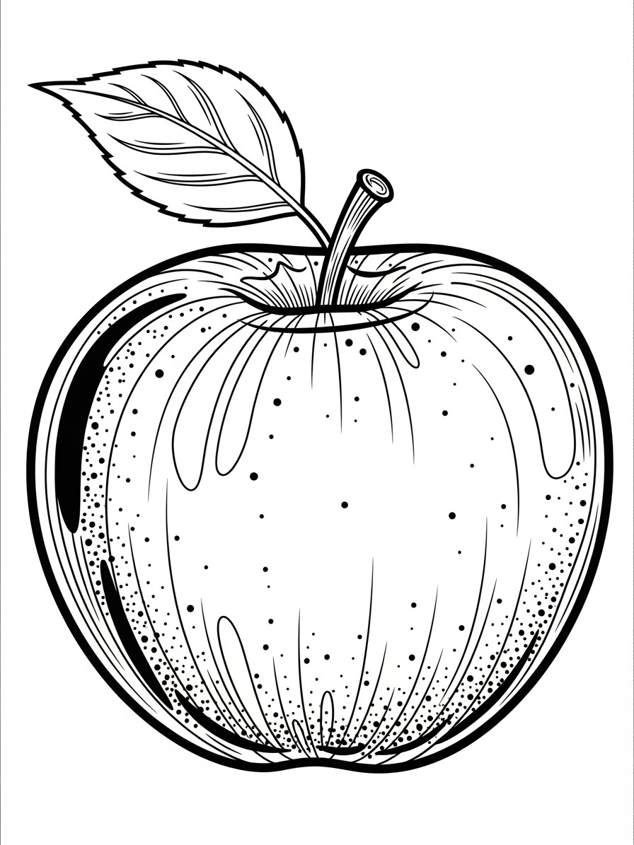 Desenho de Maça Realista para colorir
