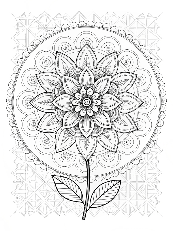 Desenho de Mandala Flor: Detalhes e Formas para colorir