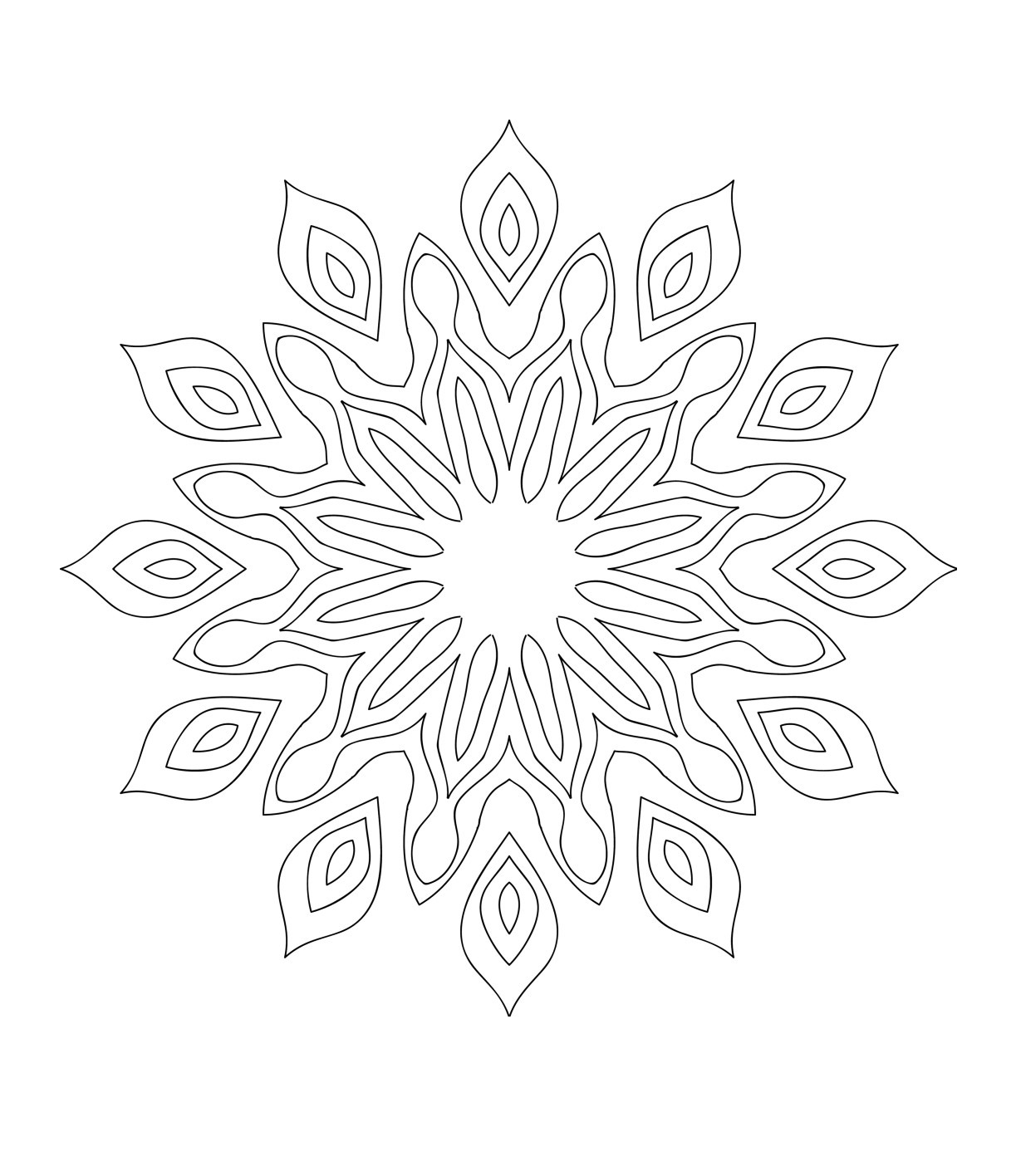 Desenho de Mandala com formas florais para Colorir
