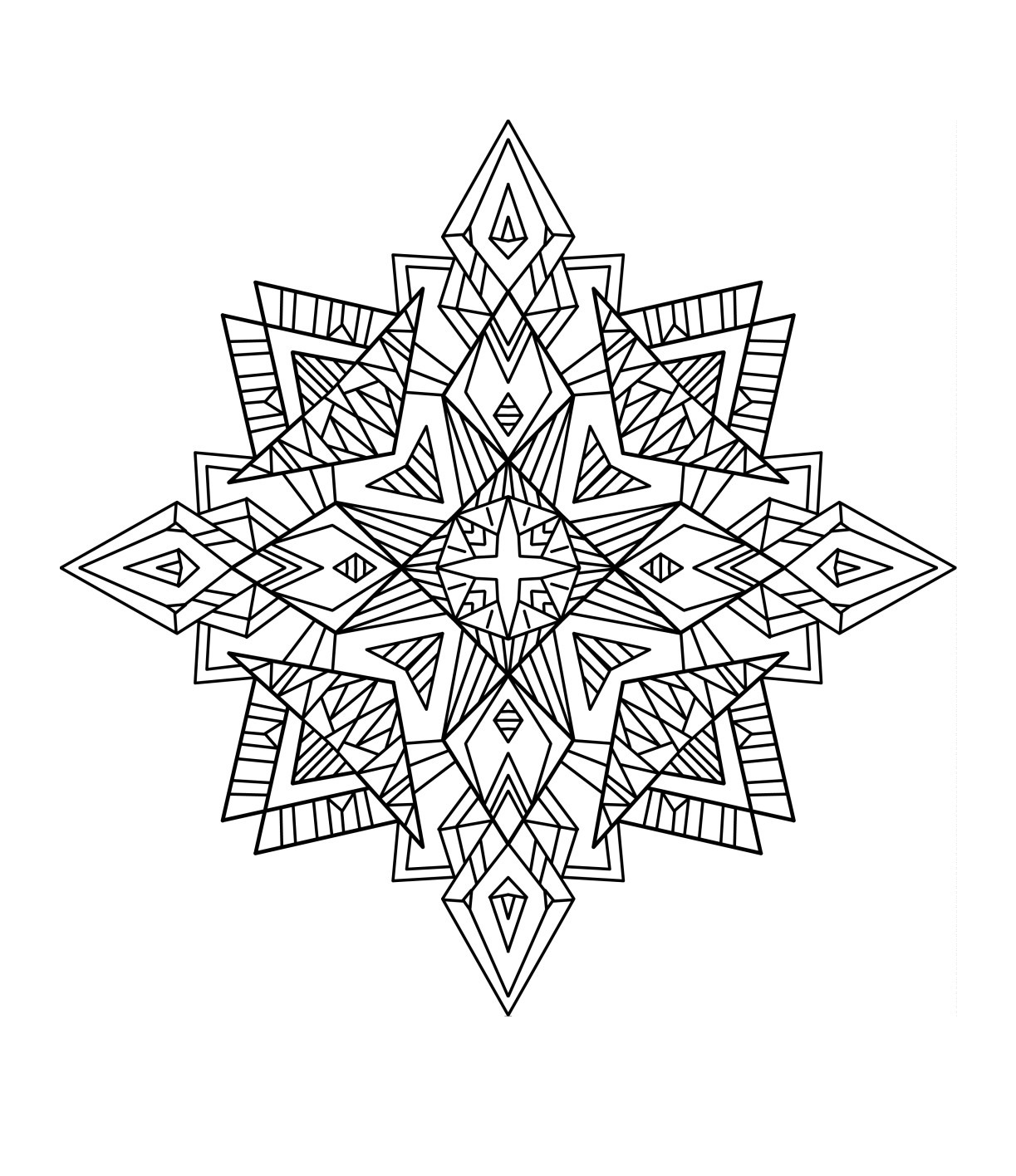 Desenho de Mandala geométrica para colorir