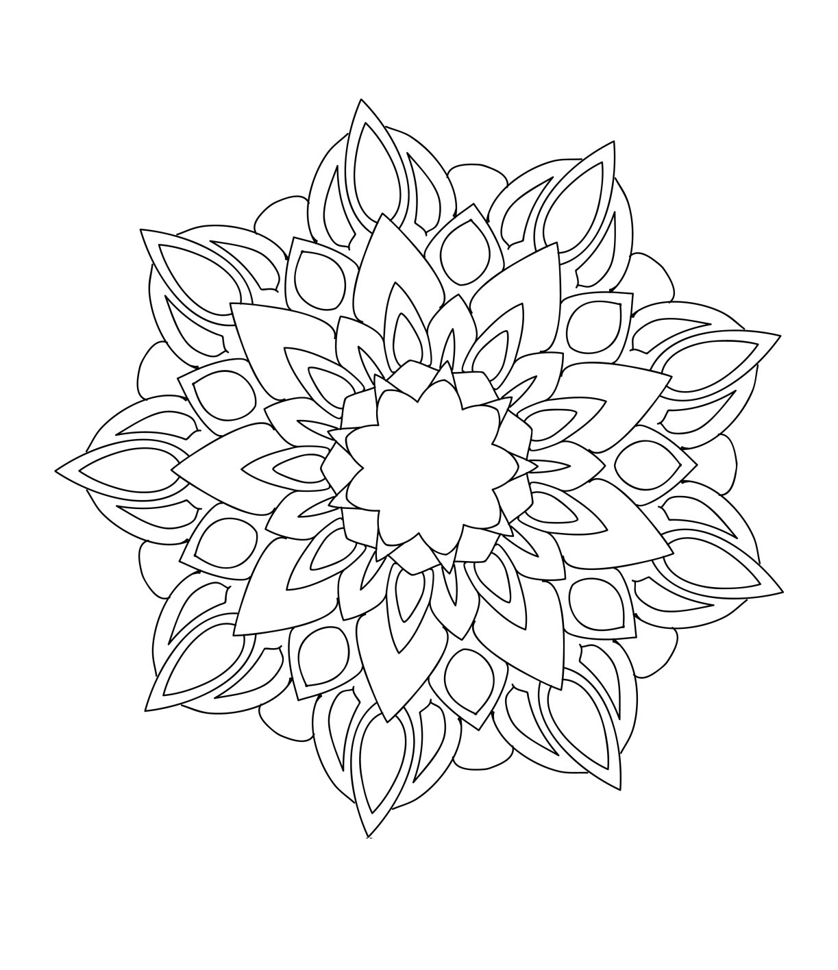 Desenho de Mandala Florar para Colorir