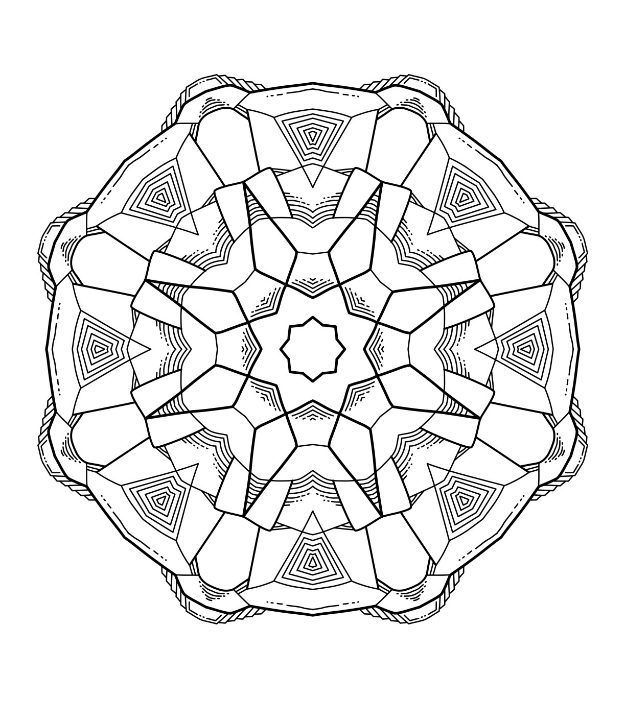 Desenho de Mandala geométrica simétrica para colorir